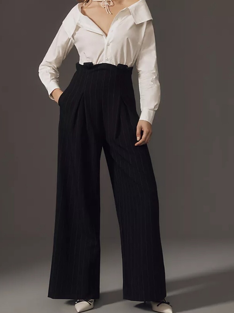 Maeve Corseted Shirting Twofer Jumpsuit Size 16